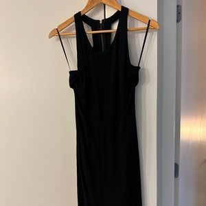 Women's Long Black Maxi Sleeveless dress (Classy, Sexy Black Cut-out) SZ Small